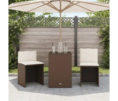 3-Osaline Aia Bistrookomplekt Patjadega, Pruun, Polürotang