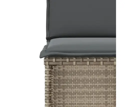 3-Daļīgs Bistro Mēbeļu Komplekts, Matrači,Pelēka Pe Rotangpalma Vidaxl