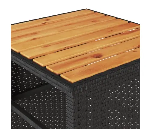 3-Daļīgs Bistro Mēbeļu Komplekts, Matrači, Melna Pe Rotangpalma Vidaxl