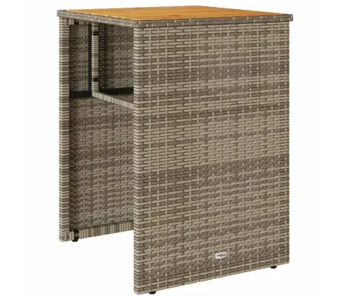 3-Daļīgs Bistro Mēbeļu Komplekts, Matrači,Pelēka Pe Rotangpalma Vidaxl