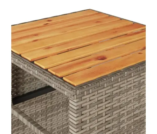 3-Daļīgs Bistro Mēbeļu Komplekts, Matrači,Pelēka Pe Rotangpalma Vidaxl