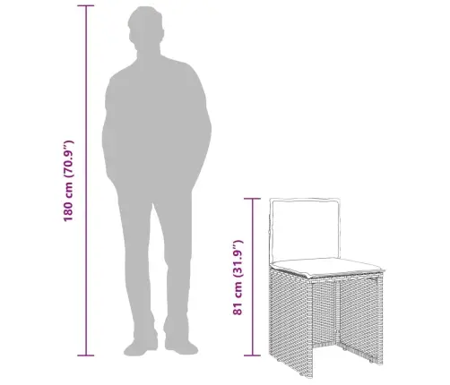 3-Osaline Bistrookomplekt Patjadega, Beež, Polürotang