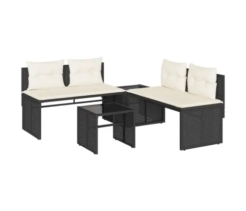 4-Daļīgs Dārza Dīvāna Komplekts Ar Matračiem, Pe Rotangpalma Vidaxl