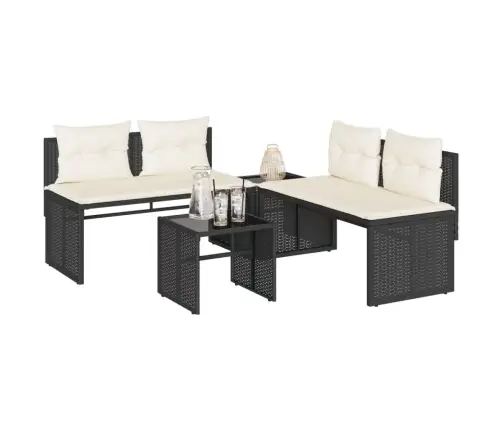 4-Daļīgs Dārza Dīvāna Komplekts Ar Matračiem, Pe Rotangpalma Vidaxl