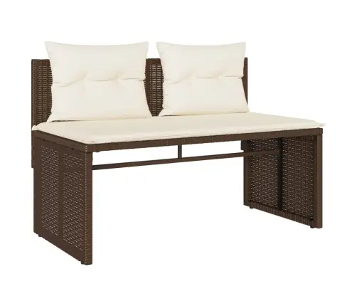 4-Osaline Aiamööblikomplekt Patjadega, Pruun, Polürotang