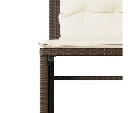 4-Osaline Aiamööblikomplekt Patjadega, Pruun, Polürotang