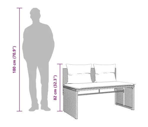 4-Osaline Aiamööblikomplekt Patjadega, Pruun, Polürotang