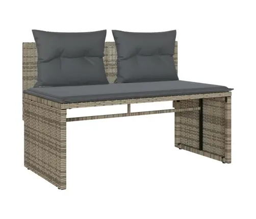 4-Daļīgs Dārza Dīvāna Komplekts Ar Matračiem, Pelēks Pe Pinums Vidaxl