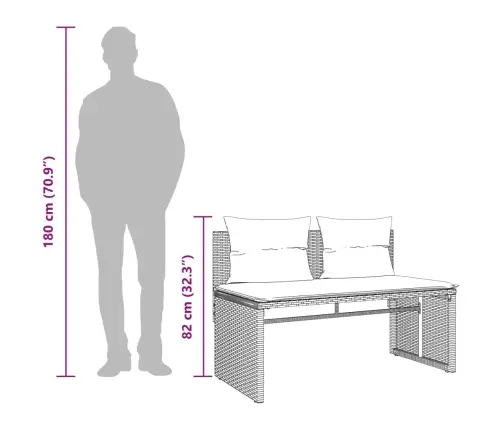 4-Daļīgs Dārza Dīvāna Komplekts Ar Matračiem, Pelēks Pe Pinums Vidaxl