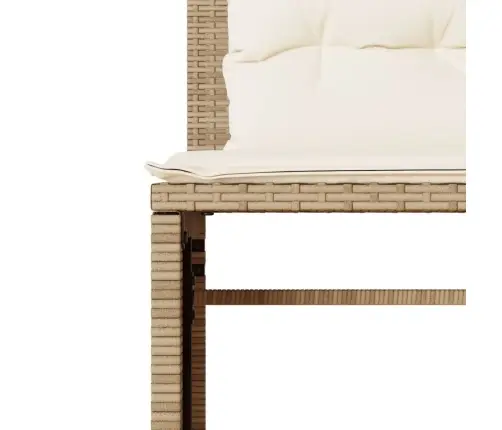 4-Daļīgs Dārza Dīvāna Komplekts, Matrači, Bēša Pe Rotangpalma Vidaxl