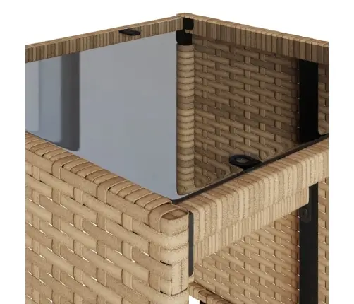 4-Daļīgs Dārza Dīvāna Komplekts, Matrači, Bēša Pe Rotangpalma Vidaxl