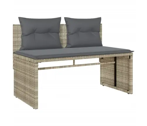 4-Osaline Aiamööblikomplekt Patjadega, Helehall, Polürotang