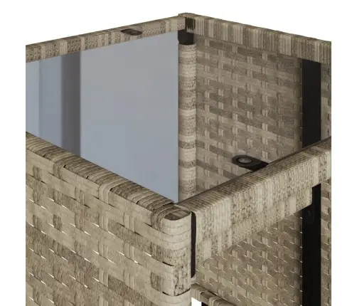 4-Osaline Aiamööblikomplekt Patjadega, Helehall, Polürotang