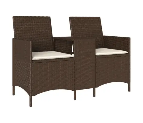 Divvietīgs Dārza Dīvāns Ar Galdiņu Un Spilveniem Pe Rotangpalma Vidaxl