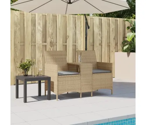 Divvietīgs Dārza Dīvāns Ar Galdiņu Un Spilveniem Pe Rotangpalma Vidaxl