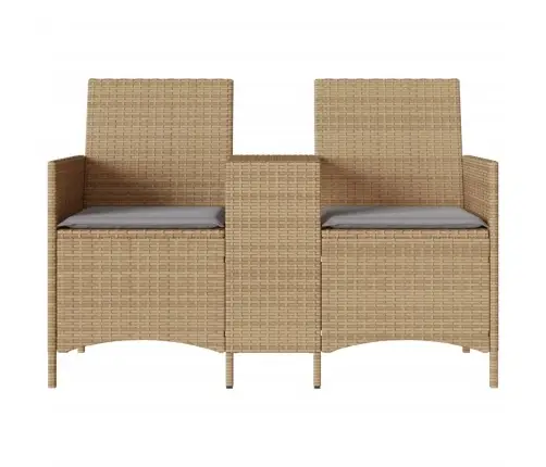 Divvietīgs Dārza Dīvāns Ar Galdiņu Un Spilveniem Pe Rotangpalma Vidaxl