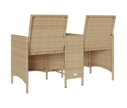 Divvietīgs Dārza Dīvāns Ar Galdiņu Un Spilveniem Pe Rotangpalma Vidaxl