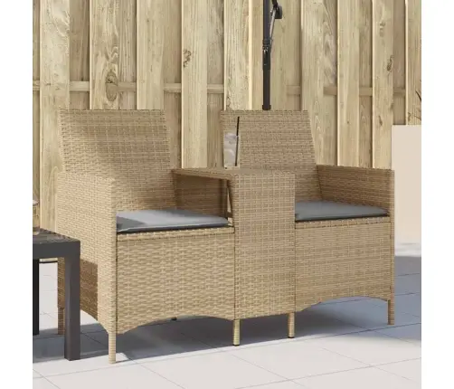 Divvietīgs Dārza Dīvāns Ar Galdiņu Un Spilveniem Pe Rotangpalma Vidaxl