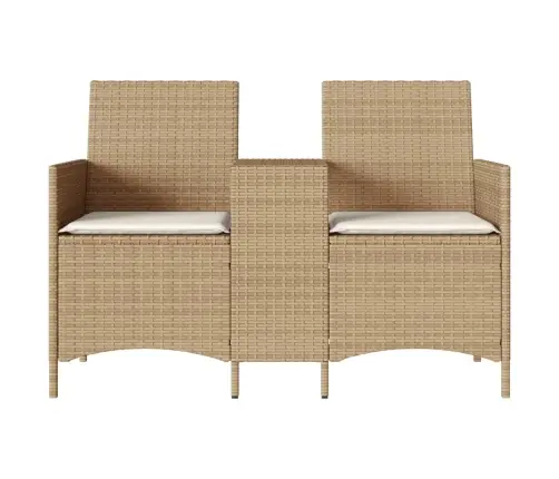 Divvietīgs Dārza Dīvāns Ar Galdiņu Un Spilveniem Pe Rotangpalma Vidaxl