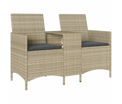 Divvietīgs Dārza Dīvāns Ar Galdiņu Un Spilveniem Pe Rotangpalma Vidaxl