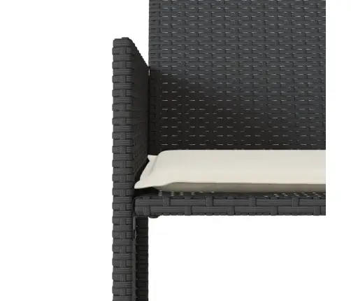 Divvietīgs Dārza Dīvāns Ar Galdiņu Un Soliņiem, Melns, Pe Vidaxl