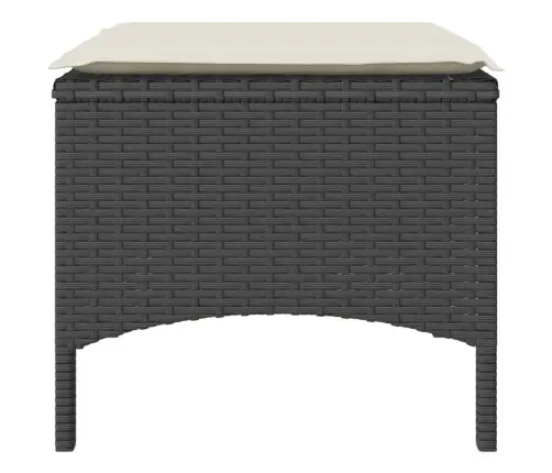 Divvietīgs Dārza Dīvāns Ar Galdiņu Un Soliņiem, Melns, Pe Vidaxl