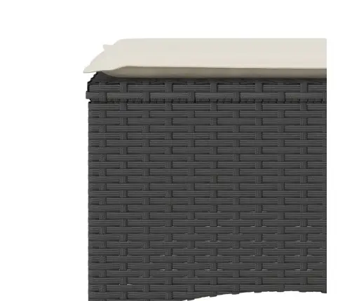 Divvietīgs Dārza Dīvāns Ar Galdiņu Un Soliņiem, Melns, Pe Vidaxl