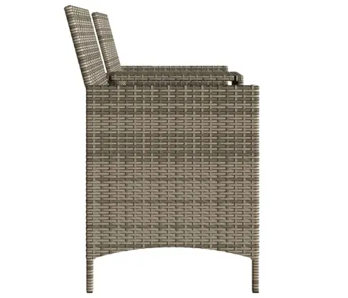 Divvietīgs Dārza Dīvāns Ar Galdiņu Un Soliem, Pelēks, Pe Vidaxl