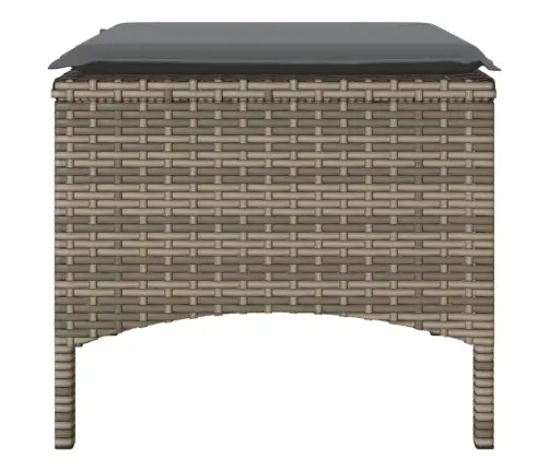 Divvietīgs Dārza Dīvāns Ar Galdiņu Un Soliem, Pelēks, Pe Vidaxl