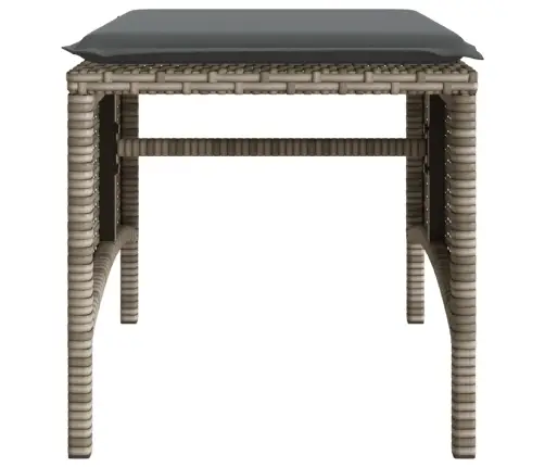 Divvietīgs Dārza Dīvāns Ar Galdiņu Un Soliem, Pelēks, Pe Vidaxl