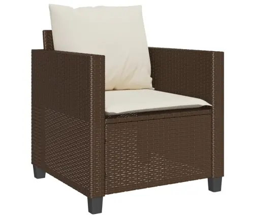 Bistro Komplektas Su Pagalvėlėmis, 3 Dalių, Rudas, Poliratanas