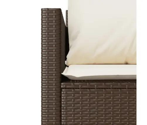 Bistro Komplektas Su Pagalvėlėmis, 3 Dalių, Rudas, Poliratanas