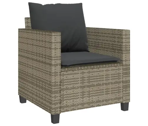 Bistro Komplektas Su Pagalvėlėmis, 3 Dalių, Pilkas, Poliratanas