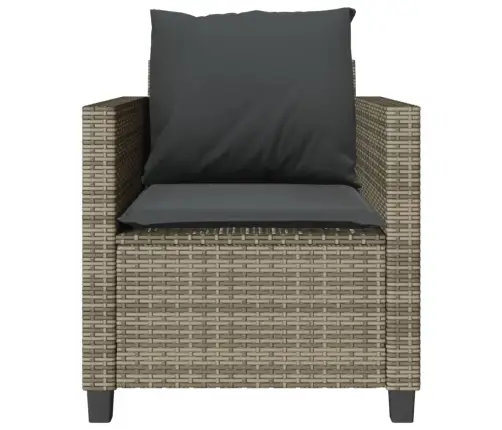 Bistro Komplektas Su Pagalvėlėmis, 3 Dalių, Pilkas, Poliratanas