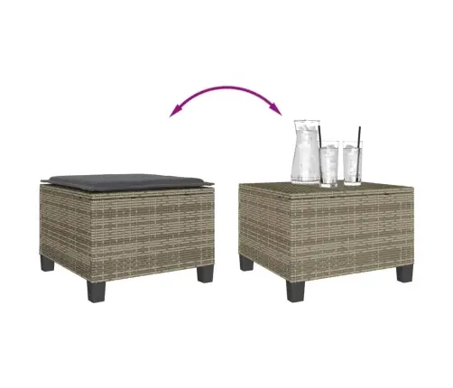 Bistro Komplektas Su Pagalvėlėmis, 3 Dalių, Pilkas, Poliratanas