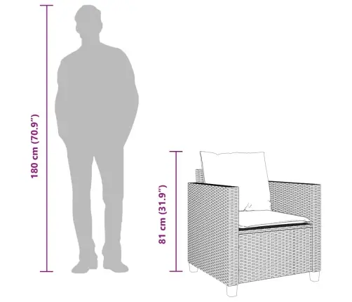 3-Daļīgs Bistro Mēbeļu Komplekts, Matrači, Bēša Pe Rotangpalma Vidaxl