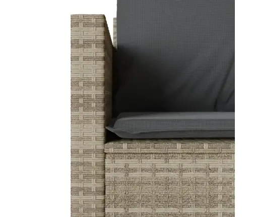 3-Daļīgs Bistro Mēbeļu Komplekts, Matrači,Pelēka Pe Rotangpalma Vidaxl