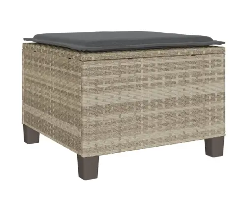 3-Daļīgs Bistro Mēbeļu Komplekts, Matrači,Pelēka Pe Rotangpalma Vidaxl