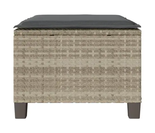 3-Daļīgs Bistro Mēbeļu Komplekts, Matrači,Pelēka Pe Rotangpalma Vidaxl