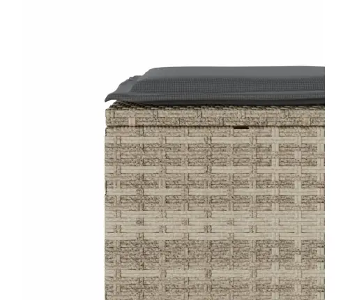 3-Daļīgs Bistro Mēbeļu Komplekts, Matrači,Pelēka Pe Rotangpalma Vidaxl