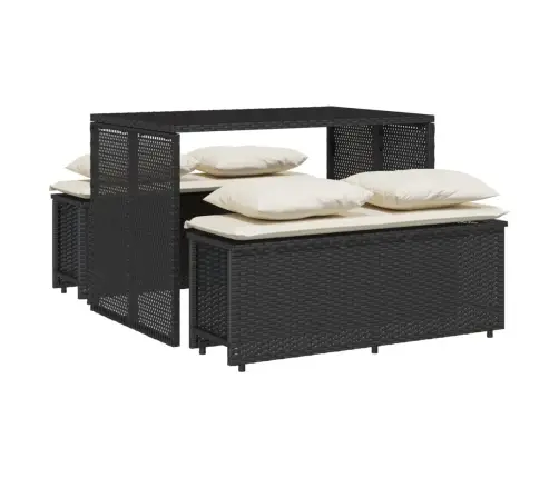 3-Daļīgs Dārza Mēbeļu Komplekts, Matrači, Pe Rotangpalma Vidaxl