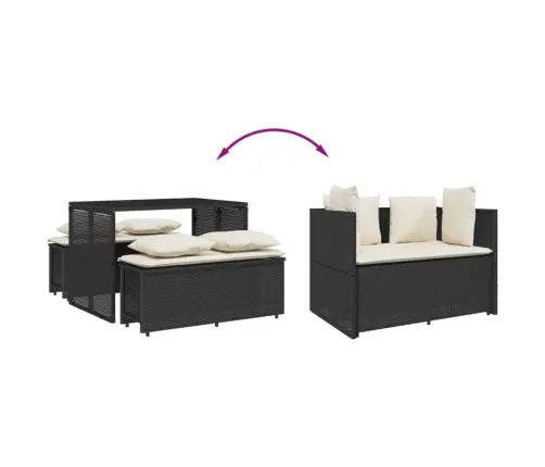 3-Daļīgs Dārza Mēbeļu Komplekts, Matrači, Pe Rotangpalma Vidaxl