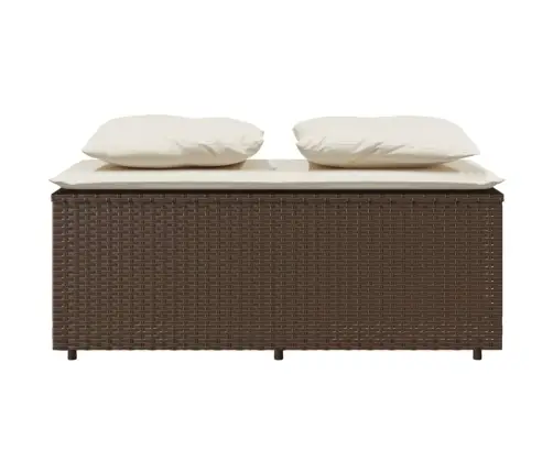 3-Daļīgs Dārza Mēbeļu Komplekts, Matrači, Brūna Pe Rotangpalma Vidaxl