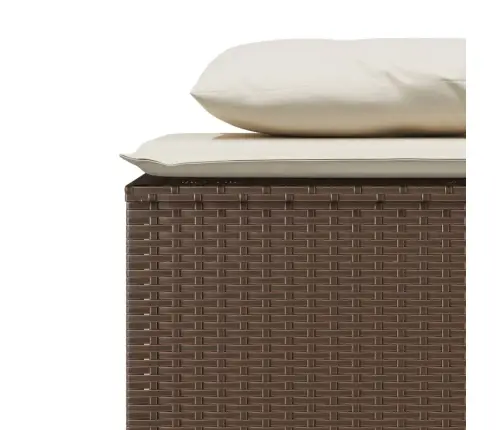 3-Daļīgs Dārza Mēbeļu Komplekts, Matrači, Brūna Pe Rotangpalma Vidaxl