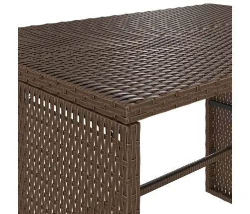 3-Daļīgs Dārza Mēbeļu Komplekts, Matrači, Brūna Pe Rotangpalma Vidaxl