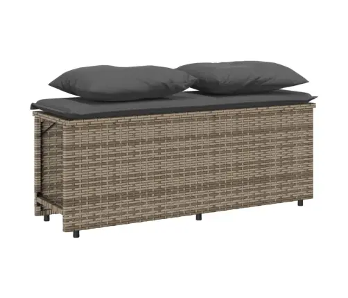 3-Daļīgs Dārza Mēbeļu Komplekts, Matrači, Pelēka Pe Rotangpalma Vidaxl