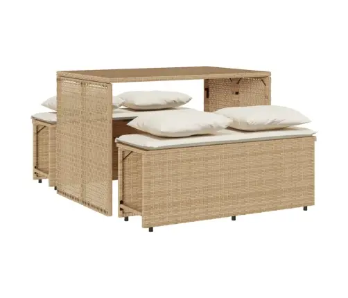 3-Osaline Aiamööbli Komplekt Patjadega, Beež, Polürotang