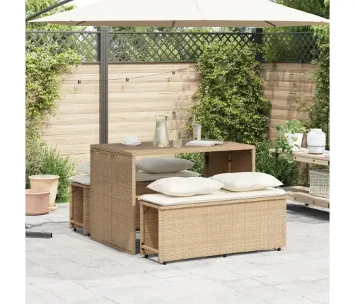 3-Osaline Aiamööbli Komplekt Patjadega, Beež, Polürotang