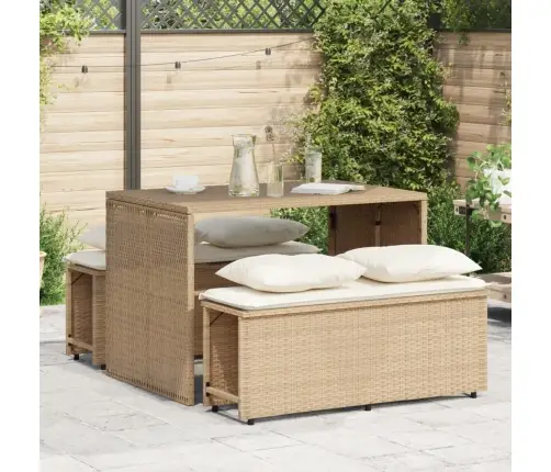 3-Osaline Aiamööbli Komplekt Patjadega, Beež, Polürotang