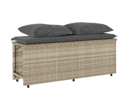 3-Daļīgs Dārza Mēbeļu Komplekts, Matrači,Gaiši Pelēka Pe Pinums Vidaxl